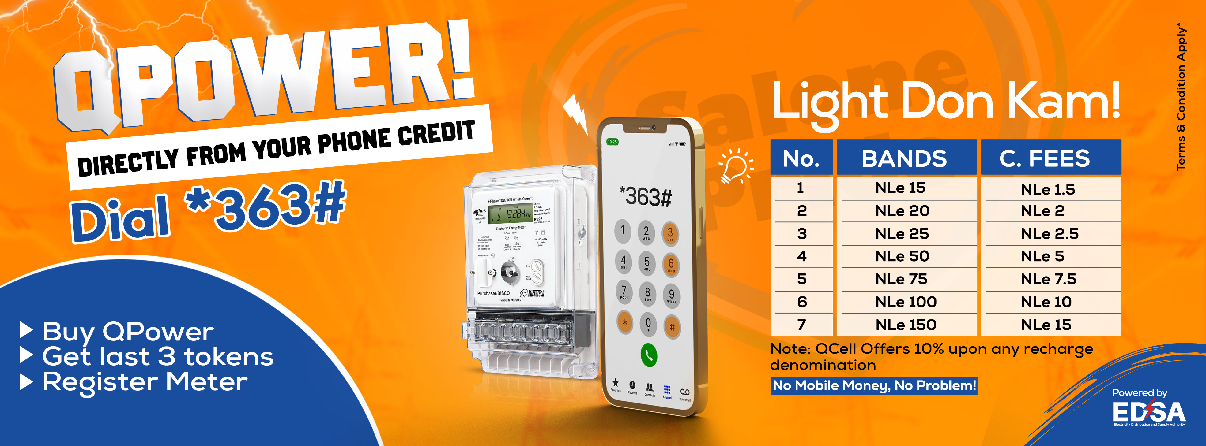 QPower directly from your airtime credit